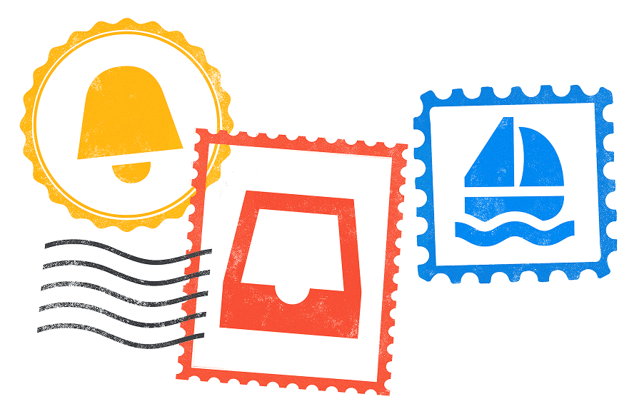 Illustration trois timbres