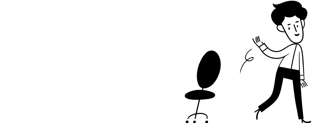 Une illustration montrant une personne qui se lève de sa chaise et s’en va