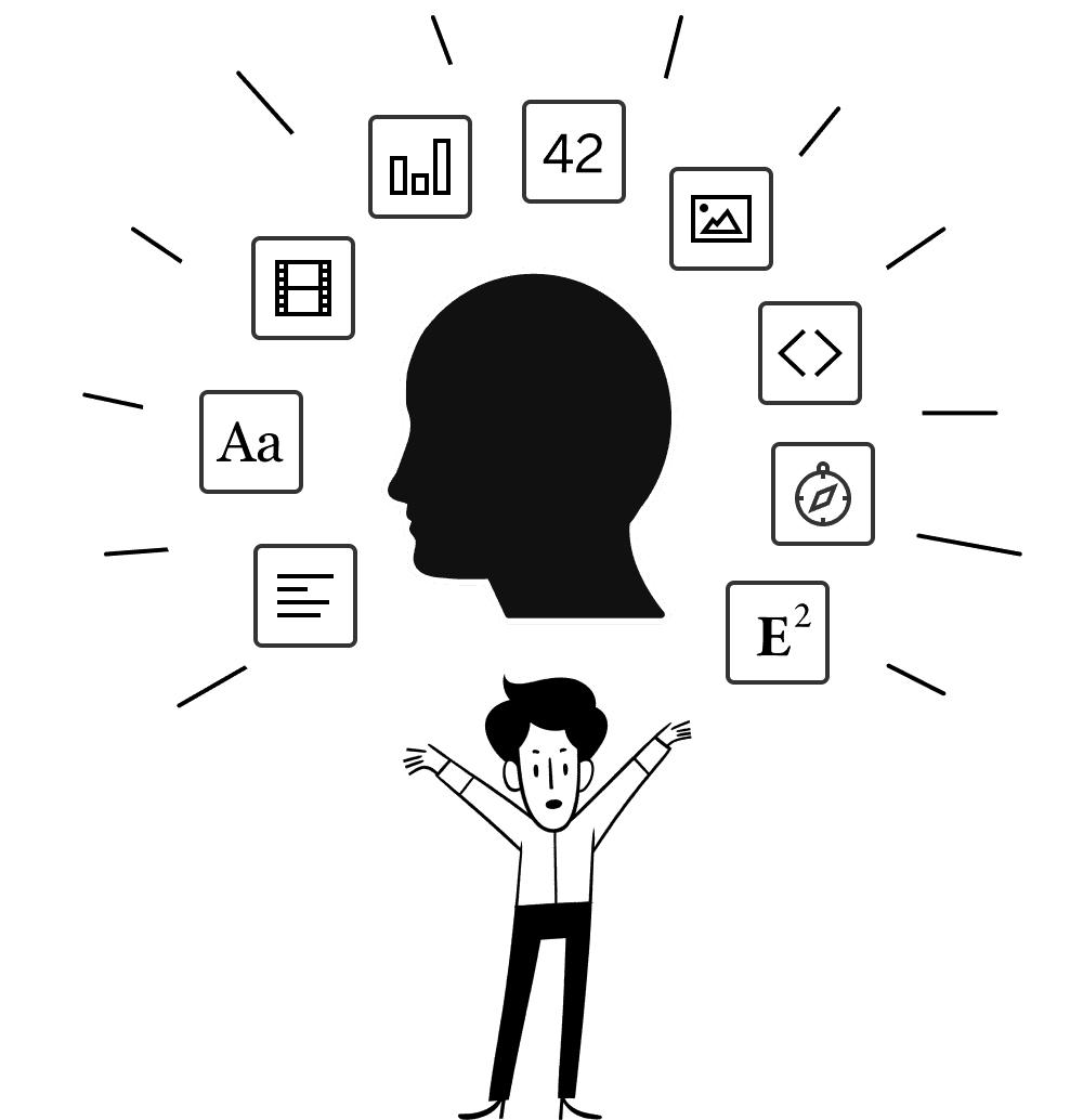 Une illustration montrant une personne célébrant plusieurs documents