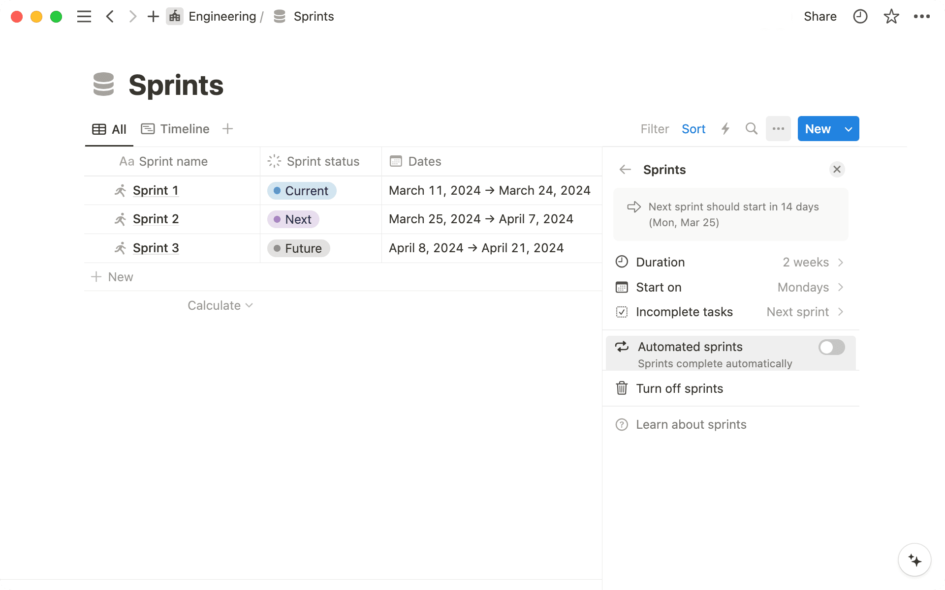 Sprints – capture d’écran de la bannière