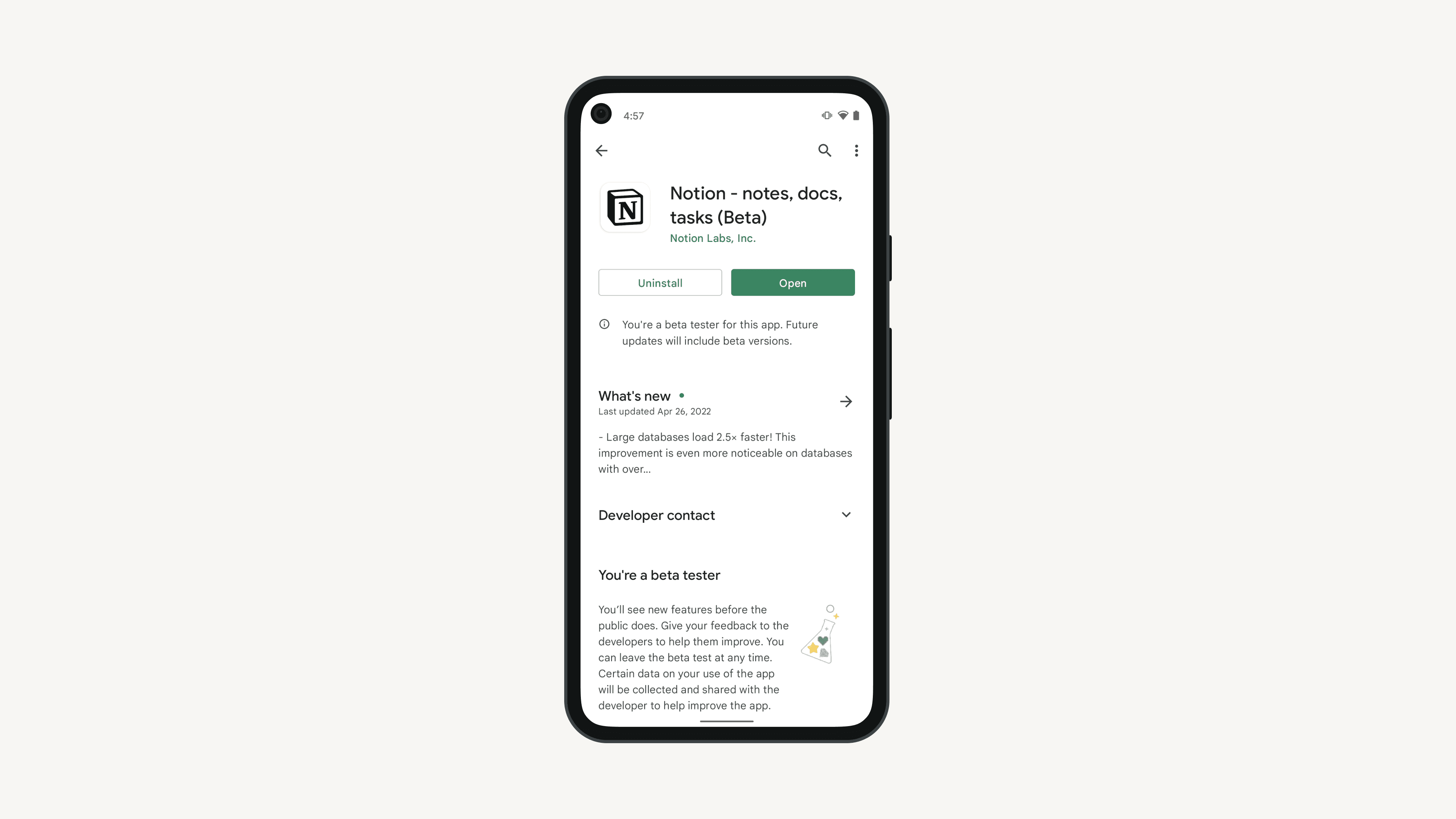 Inscription pour l’accès bêta aux applications mobiles de Notion