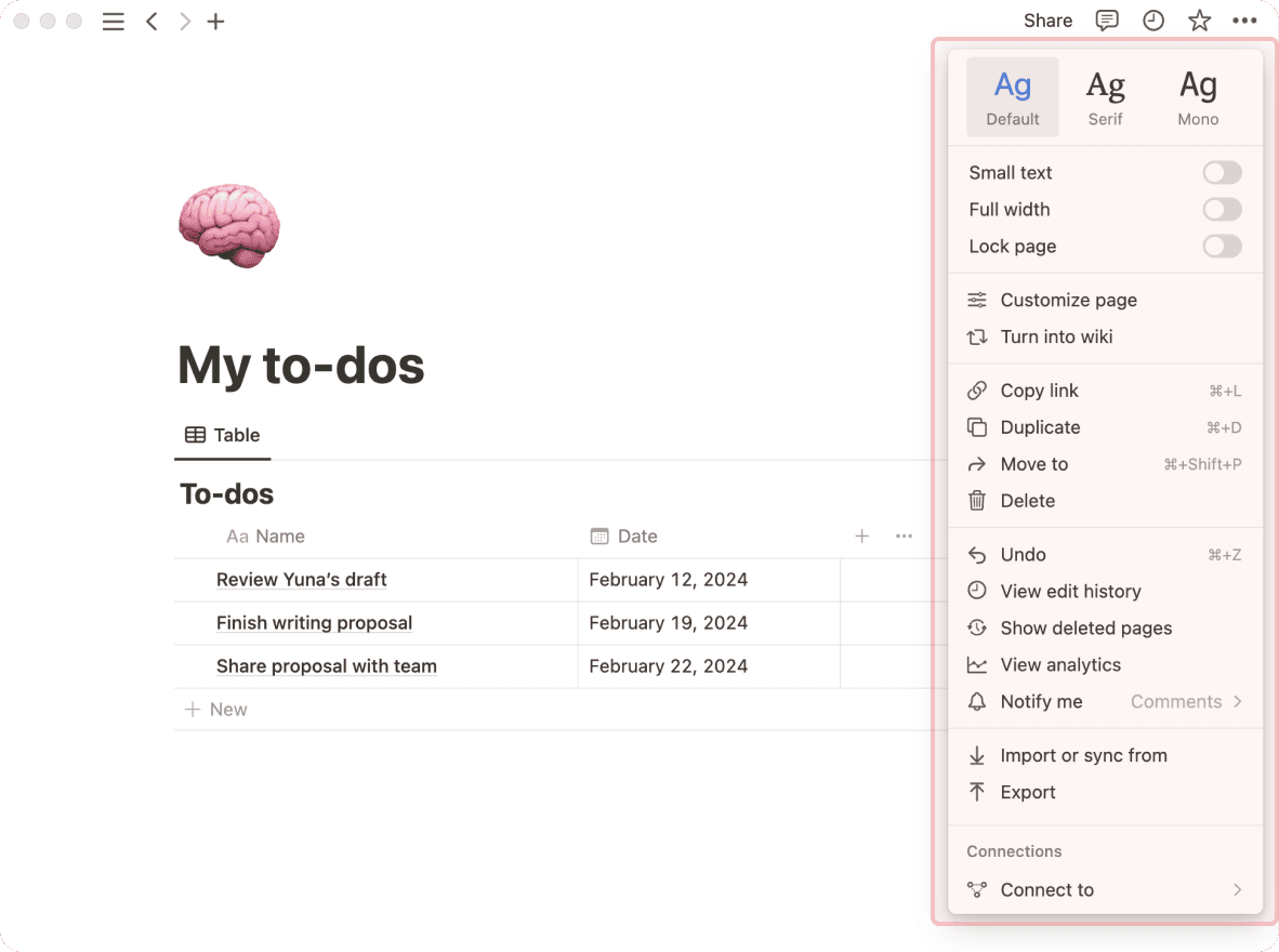 Menu « ••• »