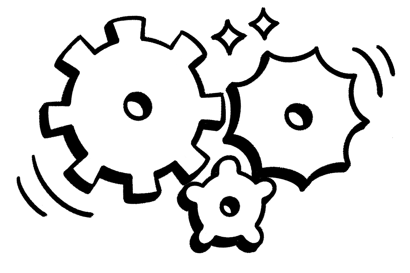 Illustration : engrenages (noir et blanc)