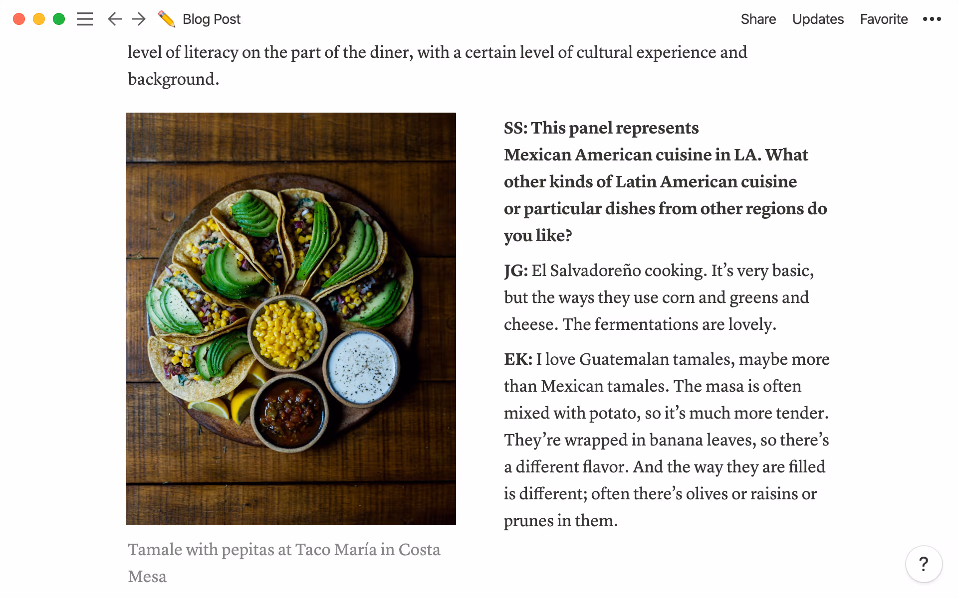 Intégrez du texte, des images, des liens externes, des colonnes… et bien d’autres éléments à votre article de blog Notion.
