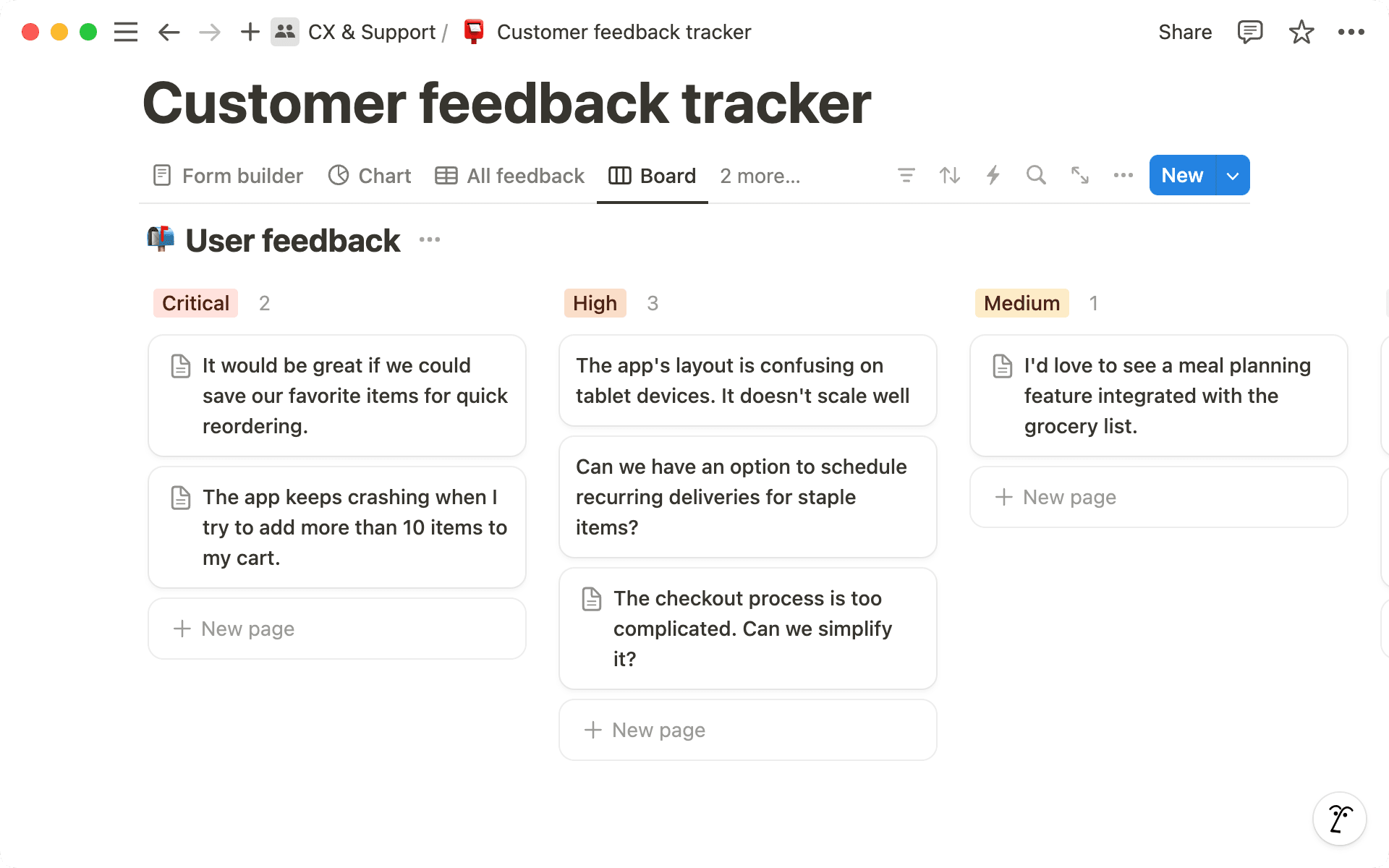 Créez une vue tableau kanban en cliquant sur le menu ••• à côté de vos vues de base de données.