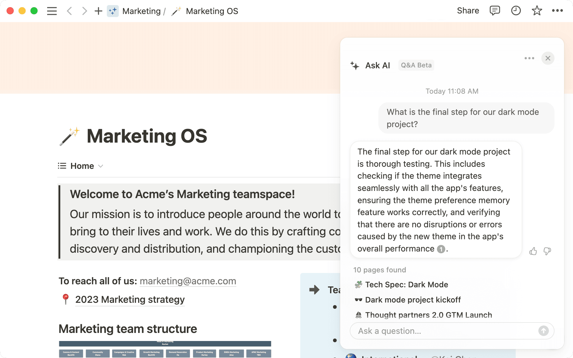 Bannière : comment Notion Q&A trouve des réponses
