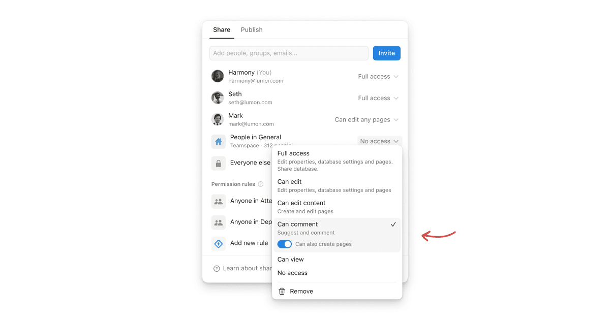 Nouvelle autorisation de création de pages dans la base de données