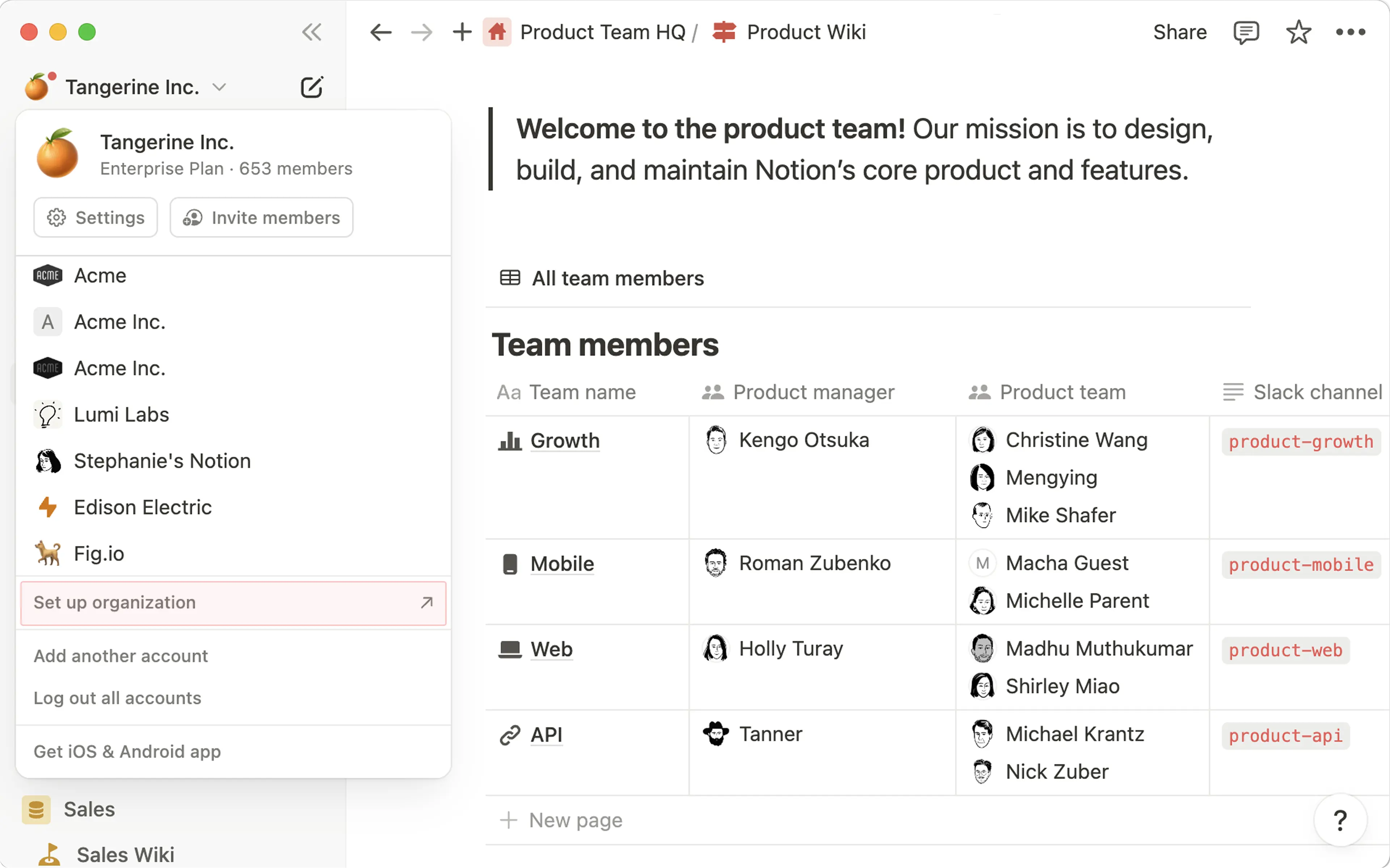 aide : configurer l’organisation