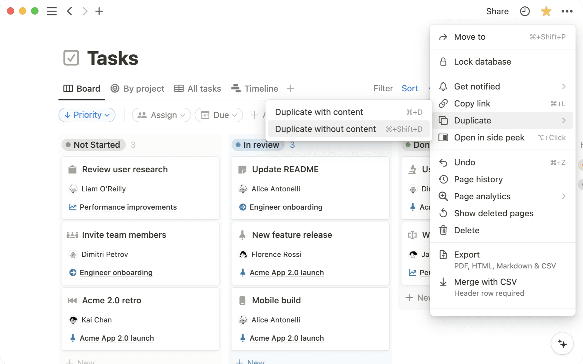 duplicate without content