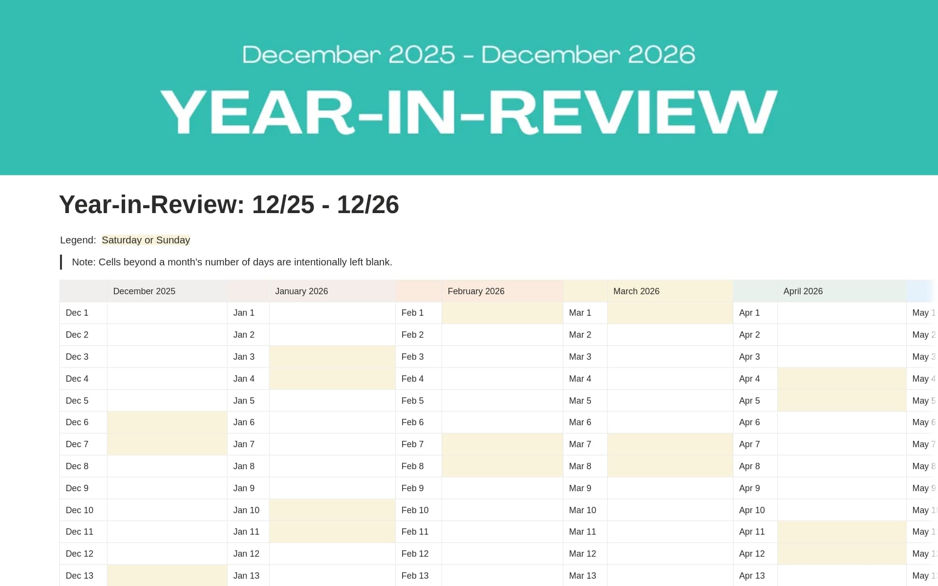 Capture d’écran de la collection Systems to build your best self par Notion